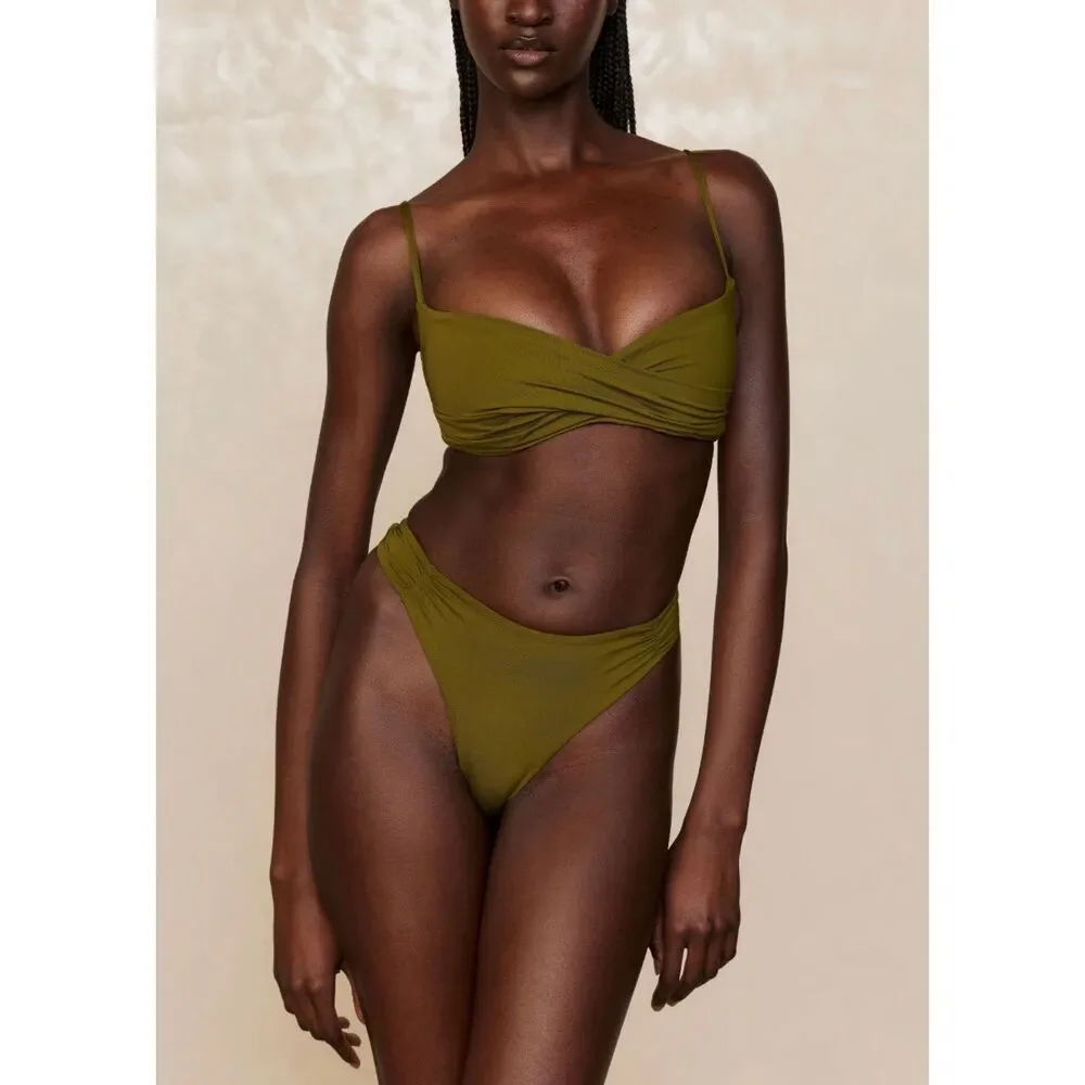 Monday Swimwear Bordeaux Bikini Set | Green in VERY VOLUPTUOUS
